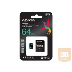 ADATA 64GB Micro SDXC UHS-I U3 V30S A2 + Adapter