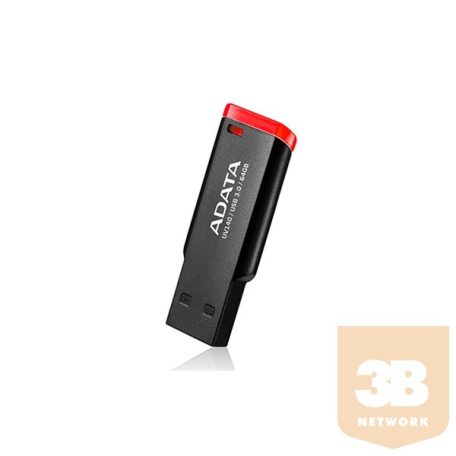 Adata Flash Drive UV140, 64GB, USB 2.0, black and red
