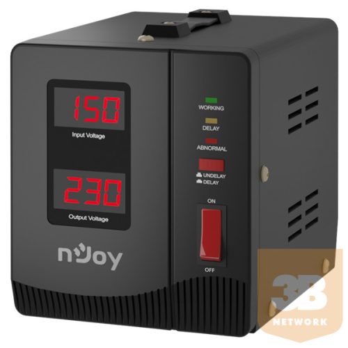 NJOY Toroid Transzformátor 1000VA - Alvis 1000 AVR (Kimenet: 1x Shucko, LCD kijelző, indítás késleltetés)