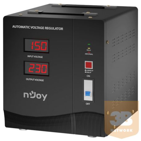 NJOY Toroid Transzformátor 3000VA - Alvis 3000 AVR (Kimenet: bekötős, LCD kijelző, indítás késleltetés)