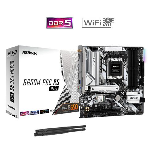 ASROCK Alaplap AM5 B650M PRO RS WIFI AMD B650, mATX