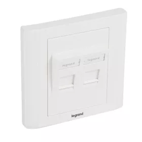   Legrand 632797 2xRJ45 Keystone port fogadására Linkeo süllyesztett szerelvény
