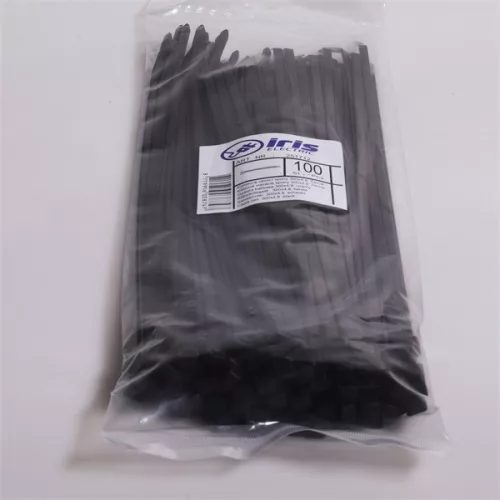 Iris Electric 100 db fekete 430x9,0mm kábelkötegelő, gyorskötöző, kötegelő, UV álló