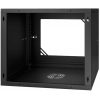 Stalflex RC19-9U-450GB 19" 9U 450 mm mély lapraszerelt fekete üveg ajtós fali rack szekrény