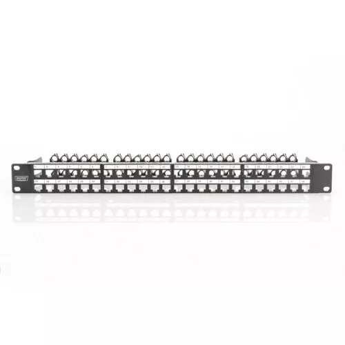 DIGITUS 19" 1U 48port fekete moduláris üres patch panel