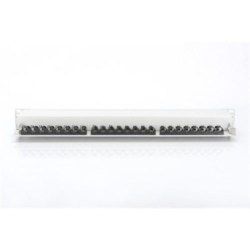 DIGITUS 19" 1U 24port Cat.6A kompakt szürke árnyékolt Patch Panel
