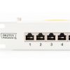 DIGITUS 19" 1U 24port Cat.6 kompakt szürke árnyékolt Patch Panel