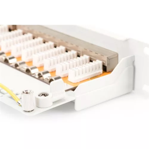 DIGITUS 19" 1U 24port Cat.6 kompakt szürke árnyékolt Patch Panel