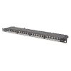 DIGITUS 19" 0,5U 24port Cat.6 HD kompakt fekete árnyékolt Patch Panel