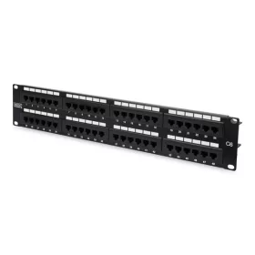   DIGITUS 19" 2U 48port Cat.6 kompakt fekete árnyékolatlan Patch Panel