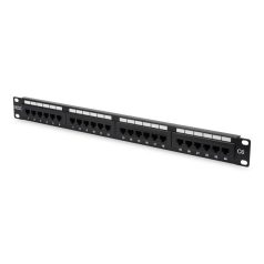   DIGITUS CAT6 24port 19" 1U kompakt fekete árnyékolatlan Patch Panel