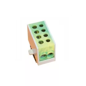   Tracon FLE-25ZS sínre szerelhető/ zöld/sárga/ 2×25mm2 / 2×25mm2/ 400VAC/ 101A főáramköri leágazó kapocs
