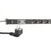 DIGITUS 0U PDU 230V 16A 7xCEE 7/3 aljzat CEE7/7 csatlakozó túlfeszültség védelemmel és vonalszűrővel 2m elosztósor