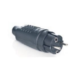   FAMATEL 1107 fekete erősített 16A 250V földelt gumi lengővilla