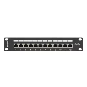   Lanberg PPF5-9012-B 10" 1U 12port Cat.5e FTP árnyékolt fekete patch panel