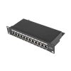 Lanberg PPF5-9012-B 10" 1U 12port Cat.5e FTP árnyékolt fekete patch panel