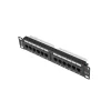 Lanberg PPU6-9012-B 10" 1U 12port Cat.6 UTP árnyékolatlan fekete patch panel