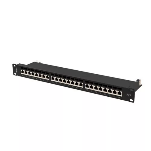 Lanberg PPS7-1024-B 19" 1U 24port Cat.7 FTP árnyékolt fekete patch panel