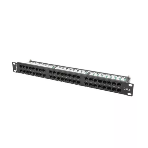 Lanberg PPU6-1048-B 19" 1U 48port Cat.6 UTP árnyékolatlan fekete patch panel