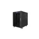 Lanberg FF01-6815-12BL 19" 15U SZÉL:600mm MÉLY:800mm MAG:898mm lapraszerelt LCD üvegajtós fekete rack szekrény