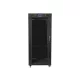 Lanberg FF01-8027-12BL 19" 27U SZÉL:800mm MÉLY:1000mm MAG:1431mm lapraszerelt LCD üvegajtós fekete rack szekrény