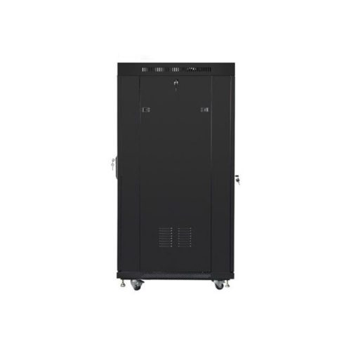 Lanberg FF01-8037-12BL 19" 37U SZÉL:800mm MÉLY:1000mm MAG:1883mm lapraszerelt LCD üvegajtós fekete rack szekrény