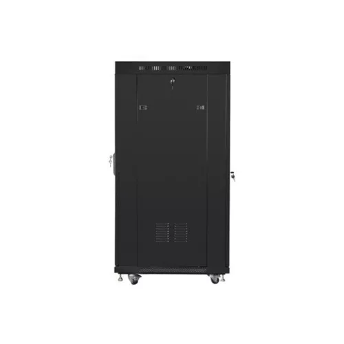 Lanberg FF01-8037-12BL 19" 37U SZÉL:800mm MÉLY:1000mm MAG:1883mm lapraszerelt LCD üvegajtós fekete rack szekrény