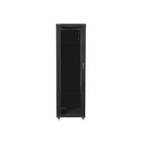   Lanberg FF01-6642-12B 19" 42U SZÉL:600mm MÉLY:600mm MAG:2047mm lapraszerelt üvegajtós fekete rack szekrény