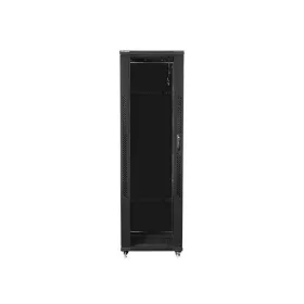   Lanberg FF01-8042-12B 19" 42U SZÉL:800mm MÉLY:1000mm MAG:2047mm lapraszerelt üvegajtós fekete rack szekrény