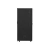 Lanberg FF01-8042-12B 19" 42U SZÉL:800mm MÉLY:1000mm MAG:2047mm lapraszerelt üvegajtós fekete rack szekrény