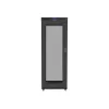 Lanberg FF01-8042-23BL 19" 42U SZÉL:800mm MÉLY:1000mm MAG:2097mm lapraszerelt LCD hálós fémajtós fekete rack szekrény