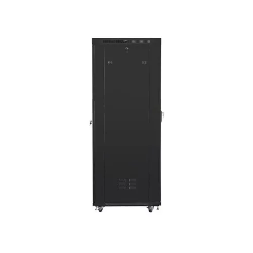 Lanberg FF01-8042-23BL 19" 42U SZÉL:800mm MÉLY:1000mm MAG:2097mm lapraszerelt LCD hálós fémajtós fekete rack szekrény