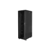 Lanberg FF01-8242-12B 19" 42U SZÉL:800mm MÉLY:1200mm MAG:2047mm lapraszerelt üvegajtós fekete rack szekrény