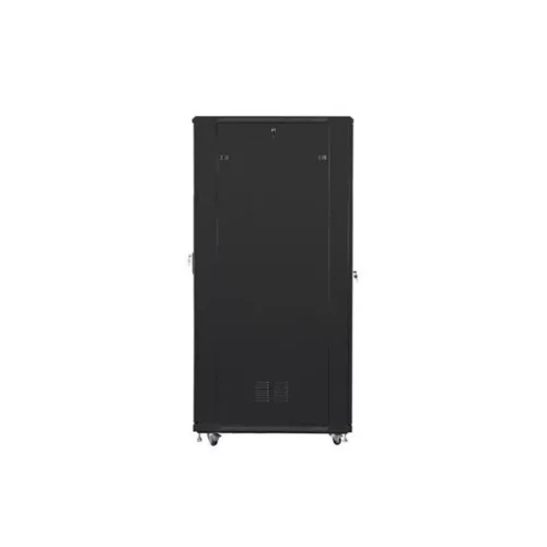 Lanberg FF01-8242-12B 19" 42U SZÉL:800mm MÉLY:1200mm MAG:2047mm lapraszerelt üvegajtós fekete rack szekrény