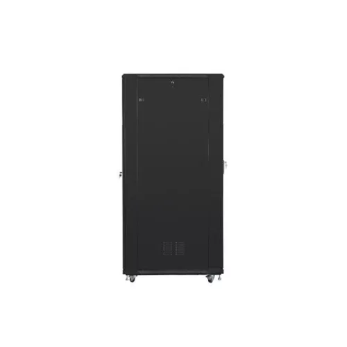 Lanberg FF01-8242-12B 19" 42U SZÉL:800mm MÉLY:1200mm MAG:2047mm lapraszerelt üvegajtós fekete rack szekrény