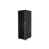 Lanberg FF01-8842-12B 19" 42U SZÉL:800mm MÉLY:800mm MAG:2047mm lapraszerelt üvegajtós fekete rack szekrény