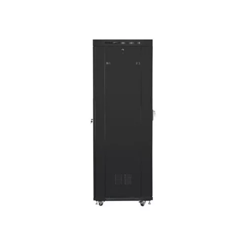 Lanberg FF01-8842-12BL 19" 42U SZÉL:800mm MÉLY:800mm MAG:2097mm LCD lapraszerelt üvegajtós fekete rack szekrény