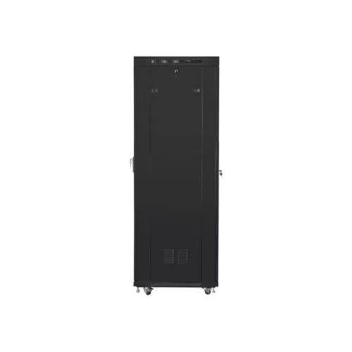 Lanberg FF01-8842-12BL 19" 42U SZÉL:800mm MÉLY:800mm MAG:2097mm LCD lapraszerelt üvegajtós fekete rack szekrény