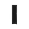 Lanberg FF01-8047-12B 19" 47U SZÉL:800mm MÉLY:1000mm MAG:2270mm lapraszerelt üvegajtós fekete rack szekrény