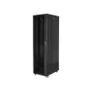 Lanberg FF01-8047-12B 19" 47U SZÉL:800mm MÉLY:1000mm MAG:2270mm lapraszerelt üvegajtós fekete rack szekrény