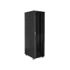 Lanberg FF01-8047-12B 19" 47U SZÉL:800mm MÉLY:1000mm MAG:2270mm lapraszerelt üvegajtós fekete rack szekrény