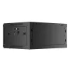 Lanberg WF01-6404-10B 19" 4U SZÉL:600mm MÉLY:450mm MAG:290mm lapraszerelt üvegajtós fekete fali rack szekrény