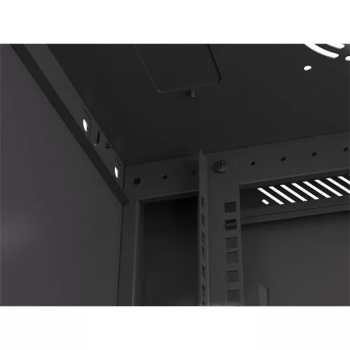 Lanberg WF01-6404-10B 19" 4U SZÉL:600mm MÉLY:450mm MAG:290mm lapraszerelt üvegajtós fekete fali rack szekrény