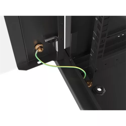 Lanberg WF01-6404-10B 19" 4U SZÉL:600mm MÉLY:450mm MAG:290mm lapraszerelt üvegajtós fekete fali rack szekrény