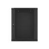 Lanberg WF01-6415-10B 19" 15U SZÉL:600mm MÉLY:450mm MAG:774mm lapraszerelt üvegajtós fekete fali rack szekrény