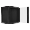Lanberg WF01-6615-10B 19" 15U SZÉL:600mm MÉLY:600mm MAG:774mm lapraszerelt üvegajtós fekete fali rack szekrény