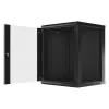 Lanberg WF01-6615-10B 19" 15U SZÉL:600mm MÉLY:600mm MAG:774mm lapraszerelt üvegajtós fekete fali rack szekrény