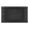 Lanberg WF01-6406-10B 19" 6U SZÉL:600mm MÉLY:450mm MAG:379mm lapraszerelt üvegajtós fekete fali rack szekrény