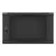 Lanberg WF01-6406-10B 19" 6U SZÉL:600mm MÉLY:450mm MAG:379mm lapraszerelt üvegajtós fekete fali rack szekrény