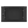 Lanberg WF01-6606-10B 19" 6U SZÉL:600mm MÉLY:600mm MAG:379mm lapraszerelt üvegajtós fekete fali rack szekrény